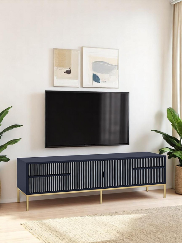 Inlay Media Unit with Drawers - Waterfall