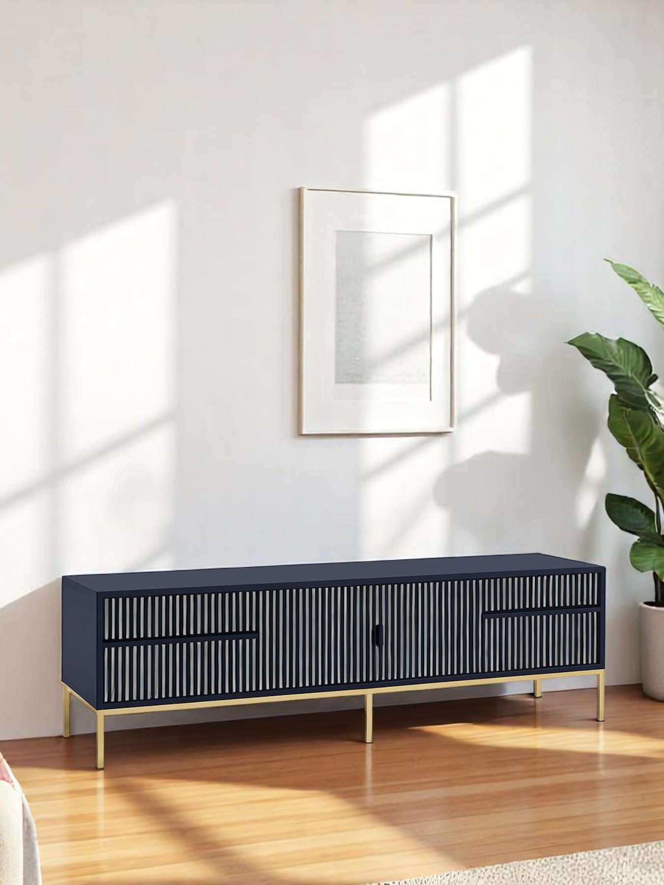 Inlay Media Unit with Drawers - Waterfall