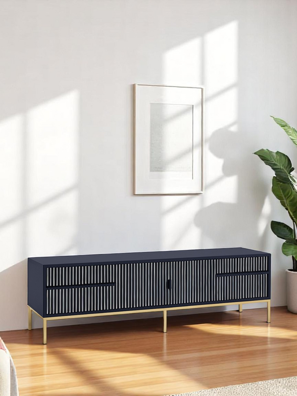 Inlay Media Unit with Drawers - Waterfall