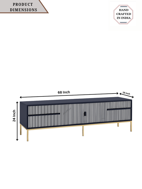 Inlay Media Unit with Drawers - Waterfall