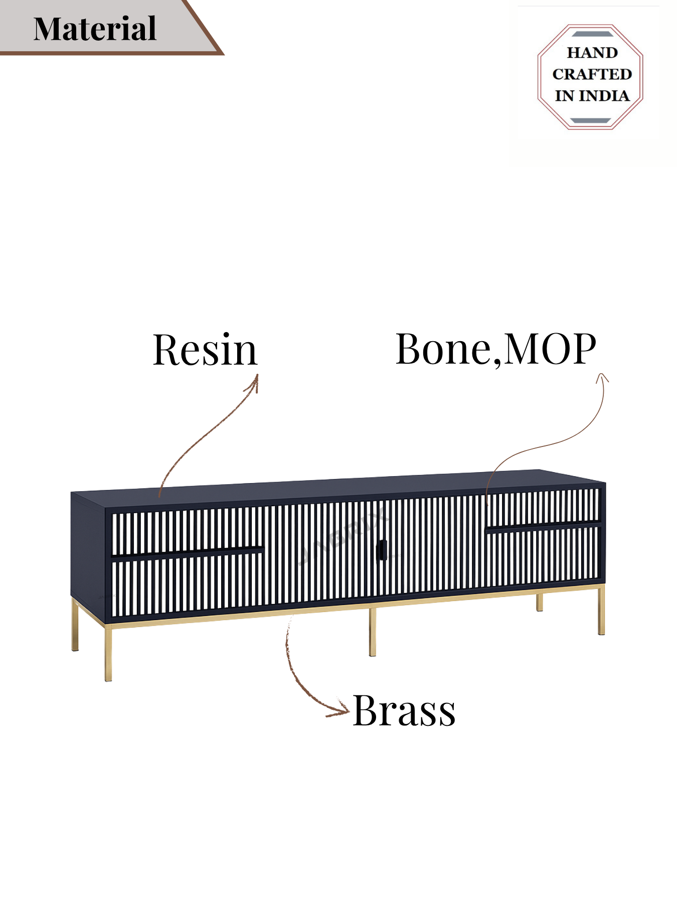Inlay Media Unit with Drawers - Waterfall
