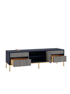 Inlay Media Unit with Drawers - Waterfall