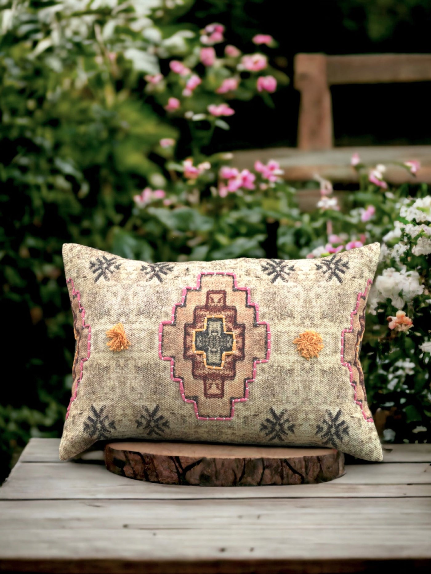 Adamas Embroidered Pillow Cover