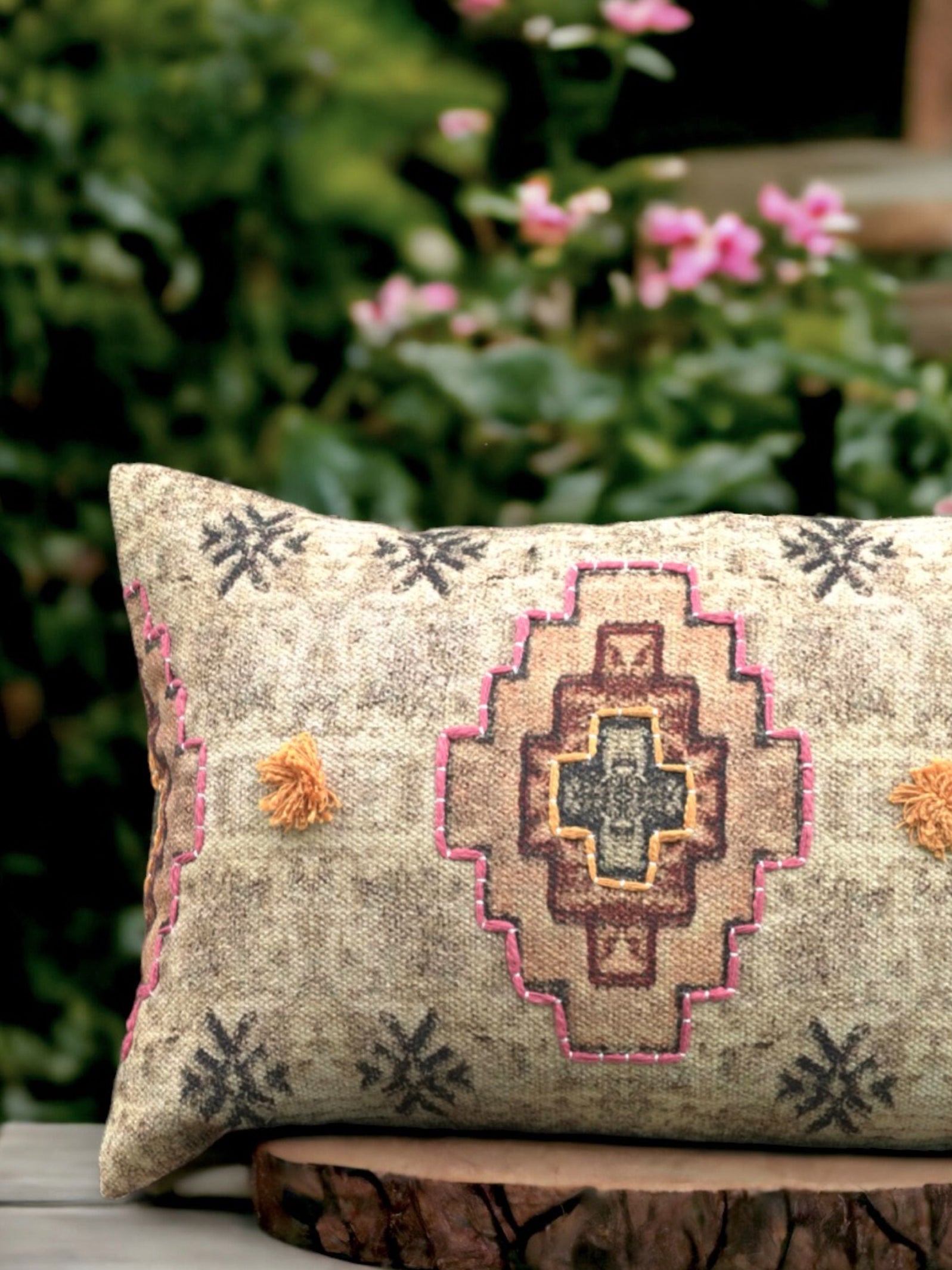 Adamas Embroidered Pillow Cover