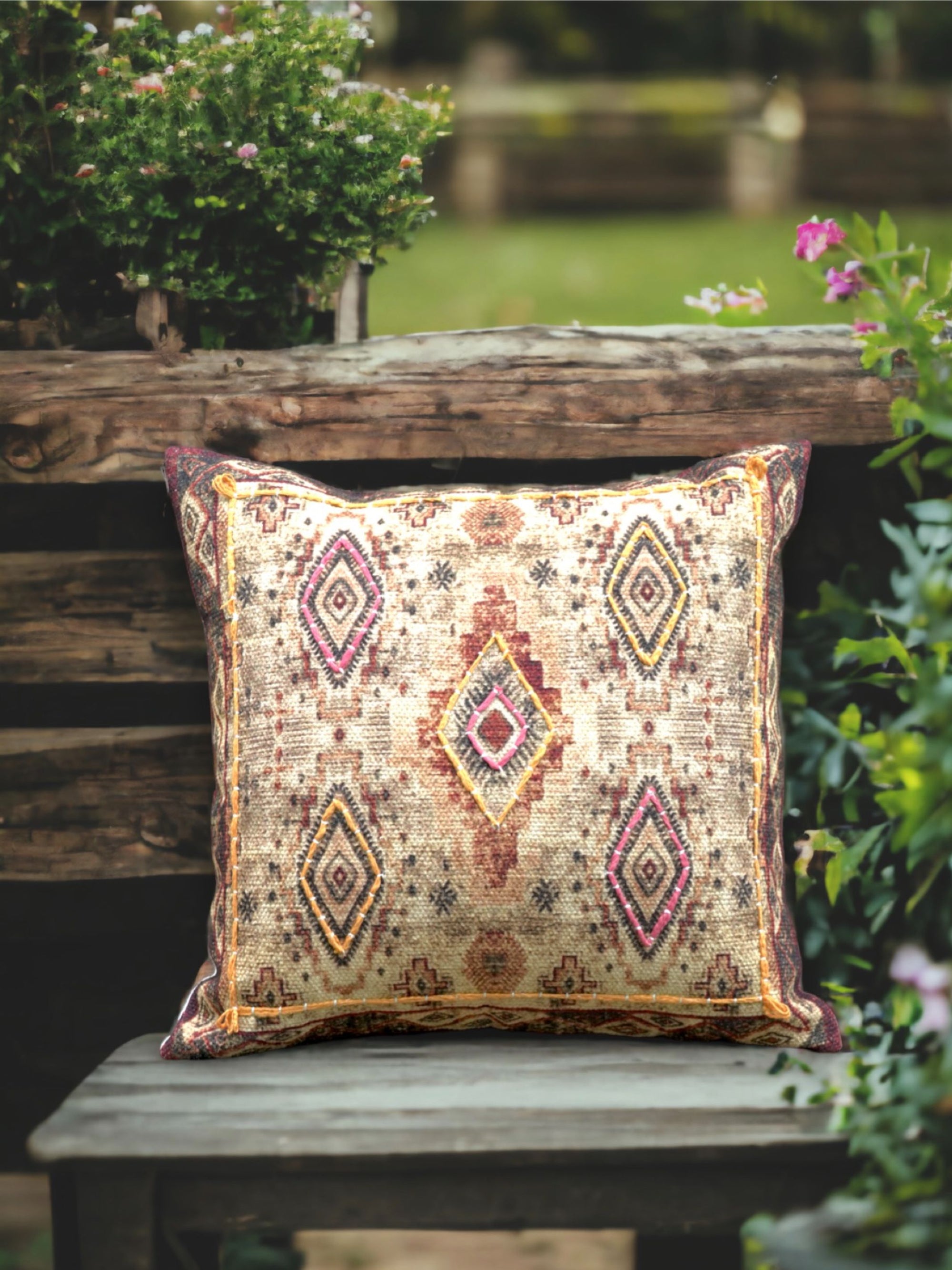 Cushion Cover - Adamas Embroidered Cotton