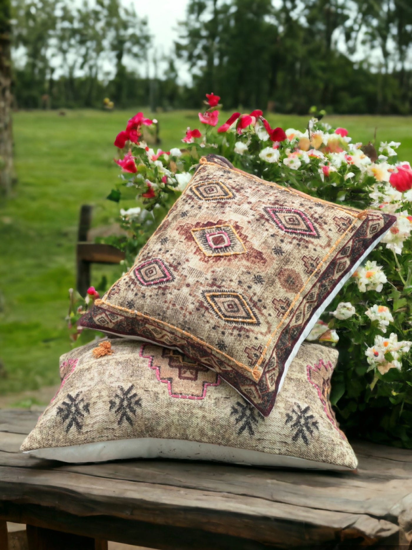 Adamas Embroidered Cotton Cushion