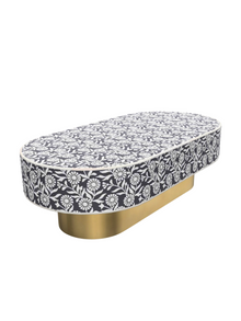 Inlay Jordan Oval Shape Coffee Table - Sunflower