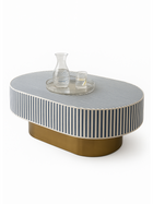Inlay Jordan Oval Shape Coffee Table - Waterfall