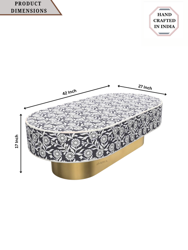Inlay Jordan Oval Shape Coffee Table - Sunflower