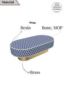 Inlay Jordan Oval Shape Coffee Table- Honeycomb