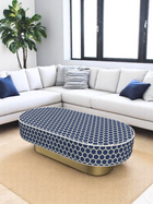 Inlay Jordan Oval Shape Coffee Table- Honeycomb