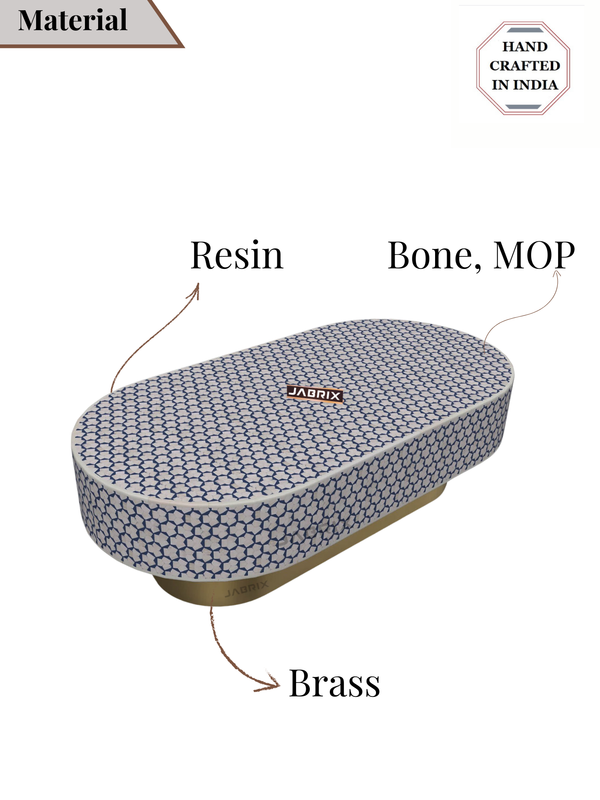 Inlay Jordan Oval Shape Coffee Table - Targua