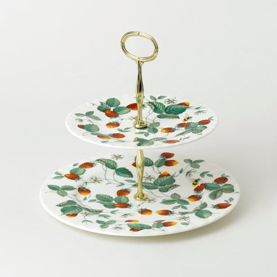 Alpine Strawberry Two Tier Cake Stand