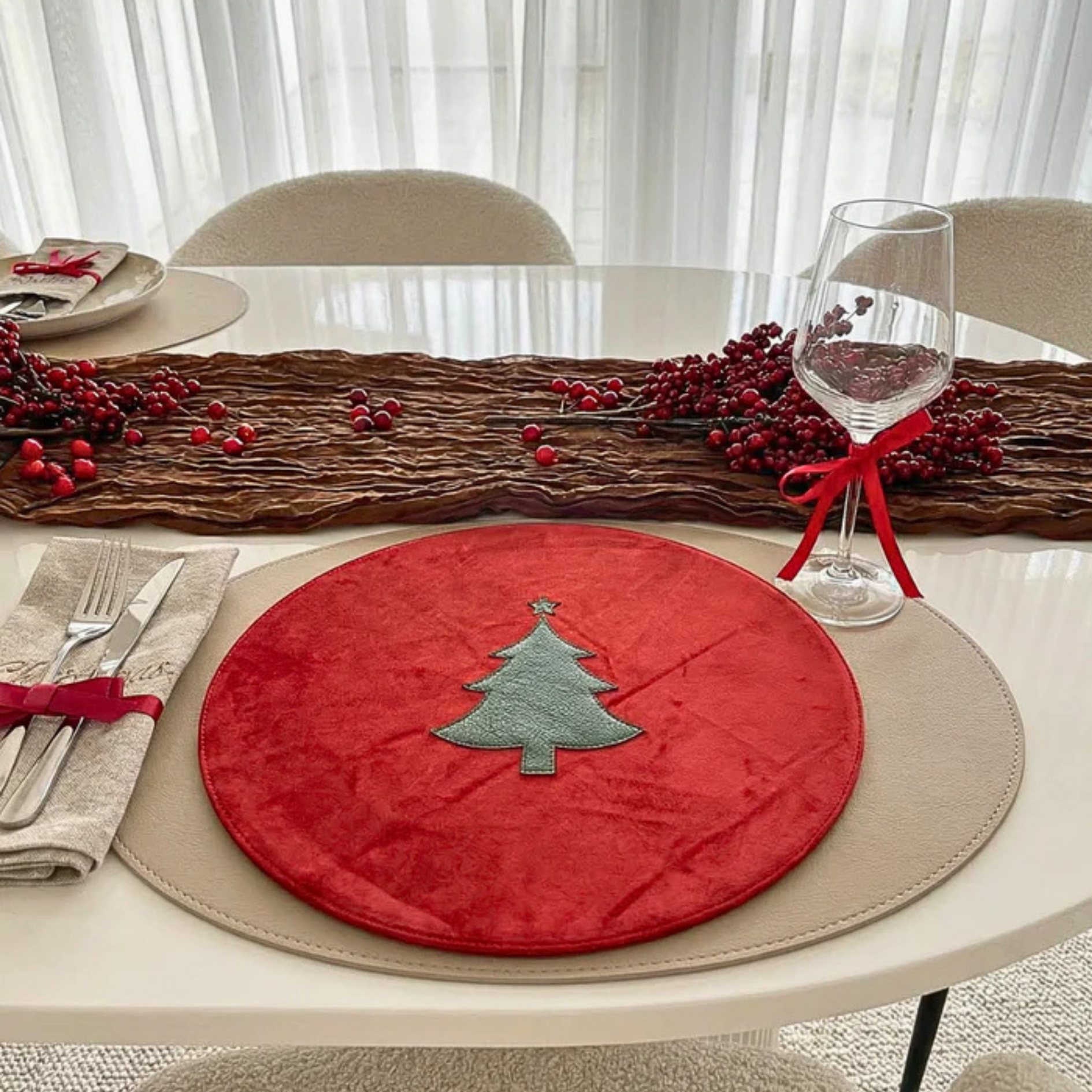 Alpine leather table mats lifestyle styling India - The Mage Home