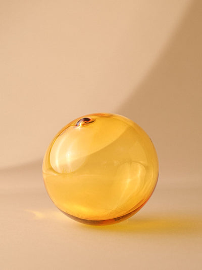Art Glass Hand Blown - Amber Sphere