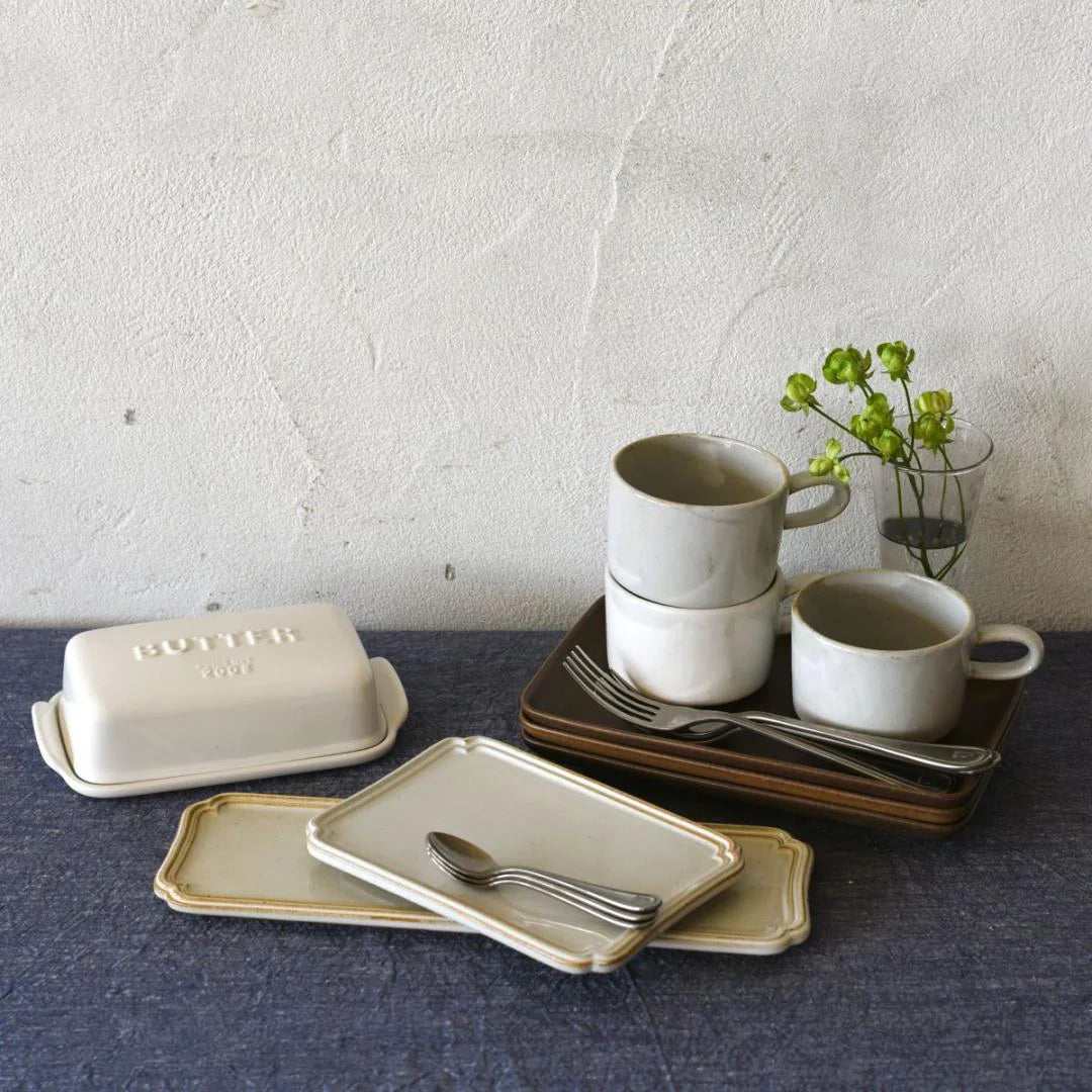 Arrondi white butter dish