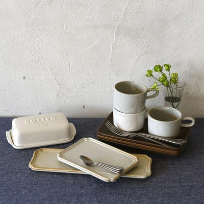Arrondi white butter dish