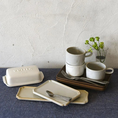 Arrondi white butter dish