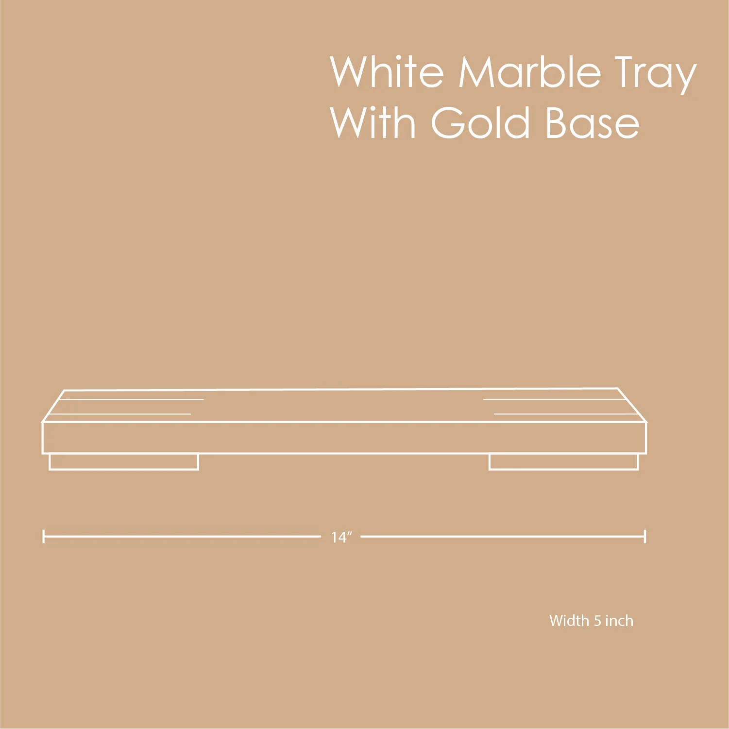 Marble Tray With Gold Base