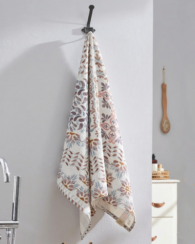 Mica Patch Cotton Waffle Bath Towel