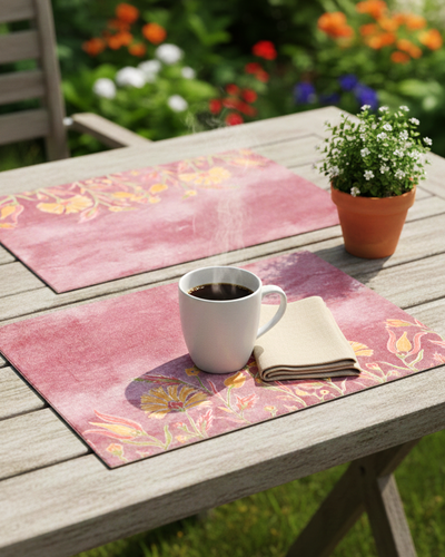 Miyana Dusty Rose Printed Placemat Set of 4 - 13"X19"