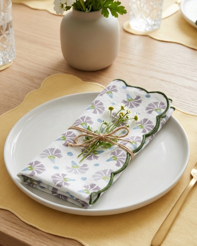 Set Of 2 - Raahat Buds Mauve Cotton Napkin