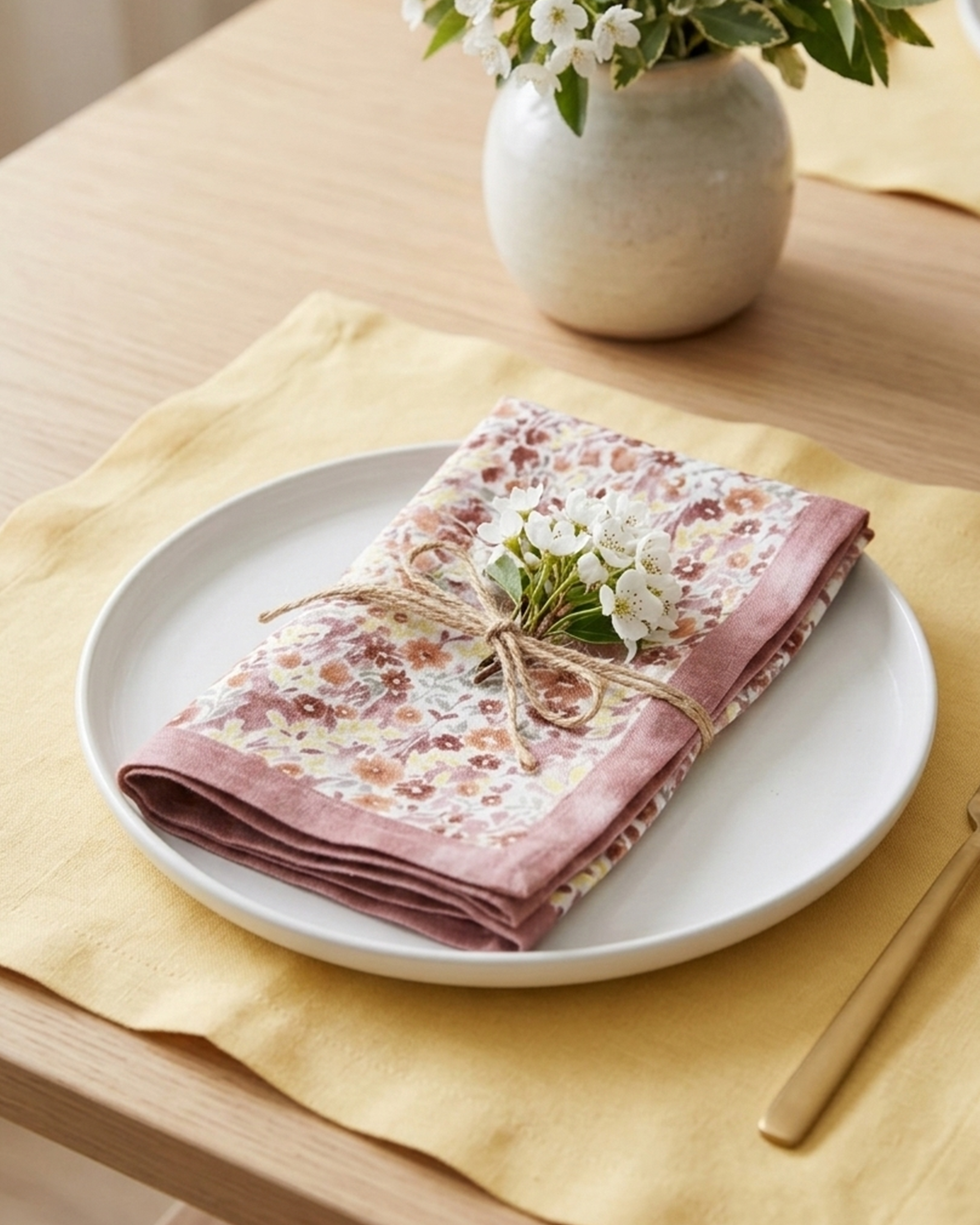 Set Of 2 - Blooming Dream Cotton Napkin