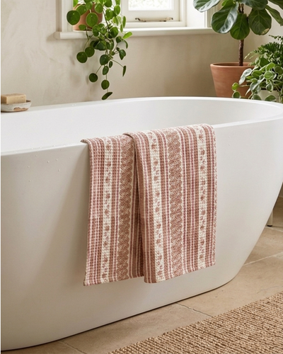 Khwaab Pink Hand Towel | Set Of 2