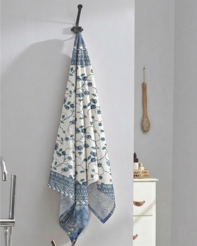 Mimo Flower Blue Bath Towel