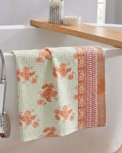 Mimo Pink Flower Hand Towel | Set Of 2