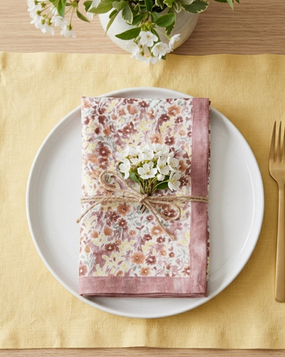 Set Of 2 - Blooming Dream Cotton Napkin