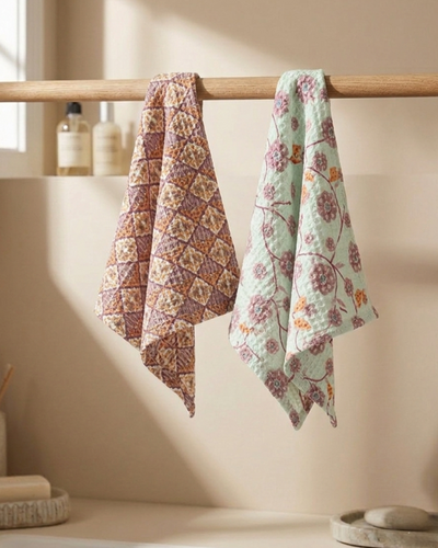 Mimo Flower Pink Face Towel