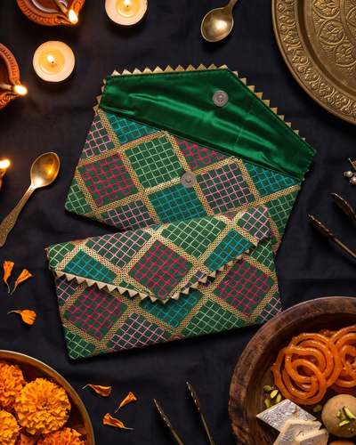 Green  Shagun Money Envelop - Set of 2