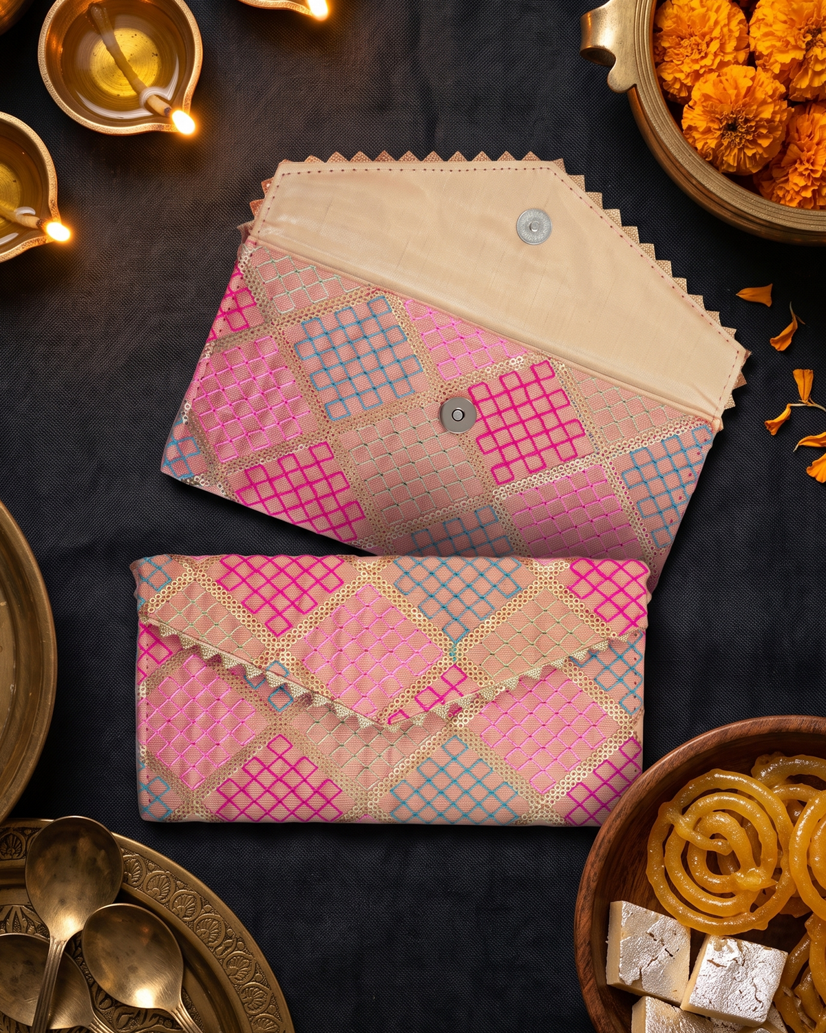 Peach  Shagun Money Envelop - Set of 2