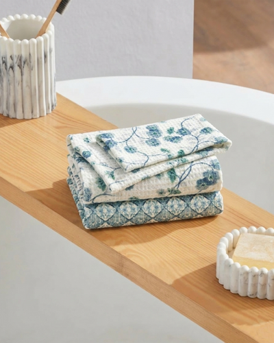 Mimo Flower Blue Face Towel