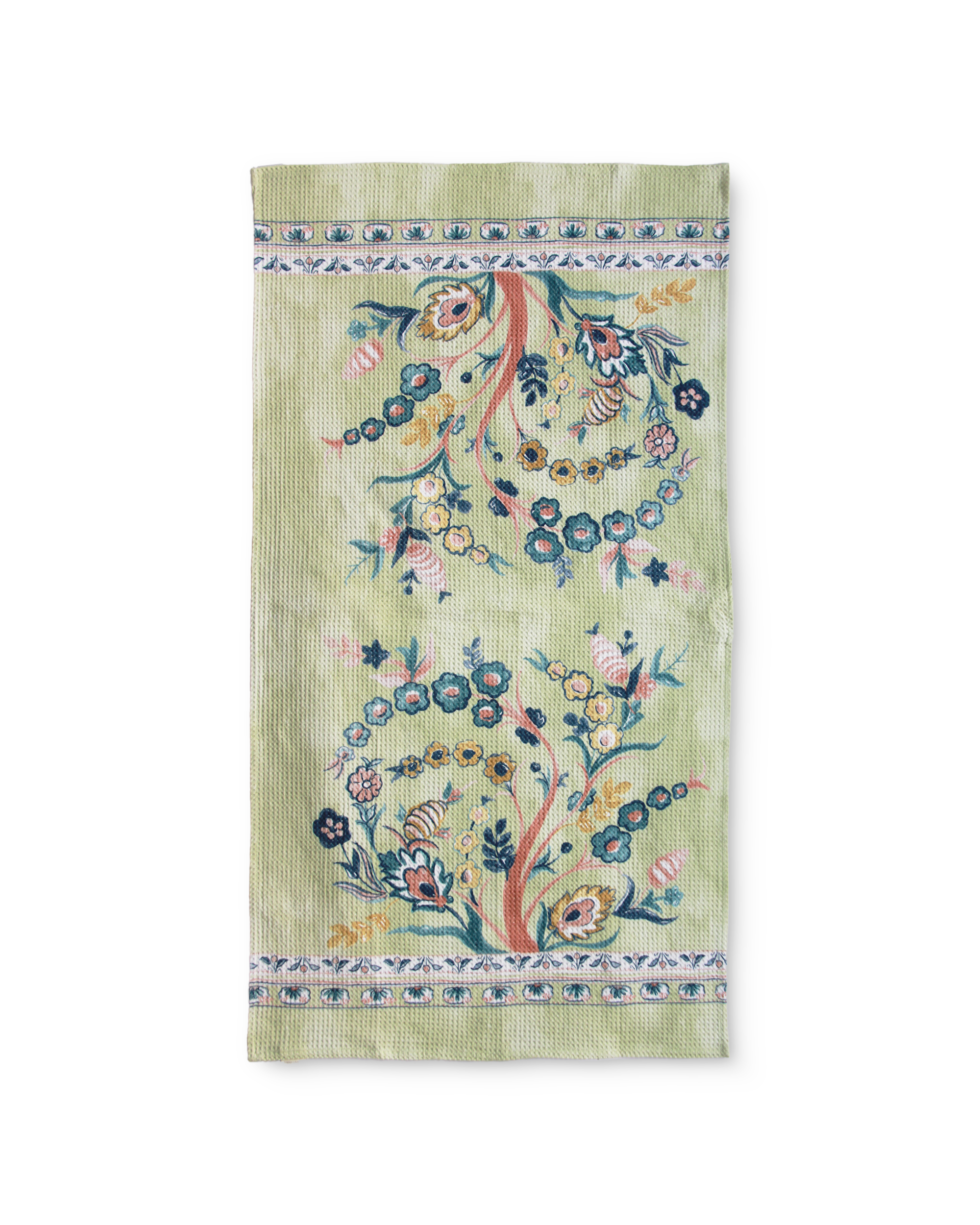 Khwaab Green Cotton Waffle Bath Towel