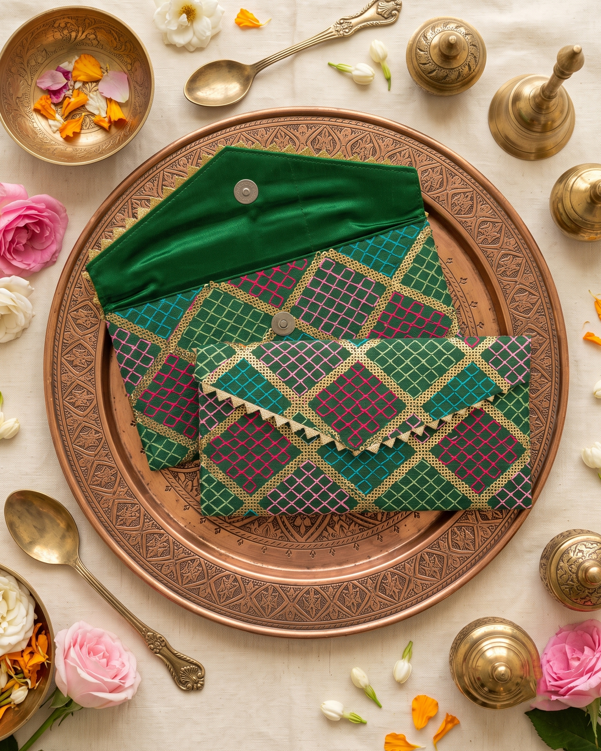 Green  Shagun Money Envelop - Set of 2