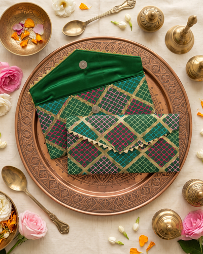 Green  Shagun Money Envelop - Set of 2