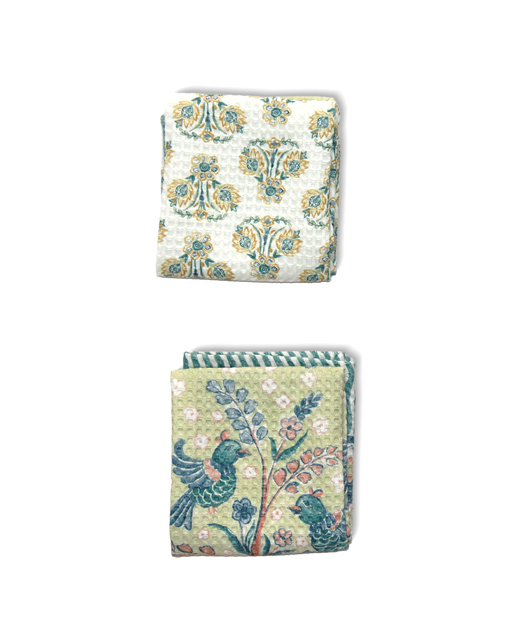 Khwaab Green Hand Towel | Set Of 2