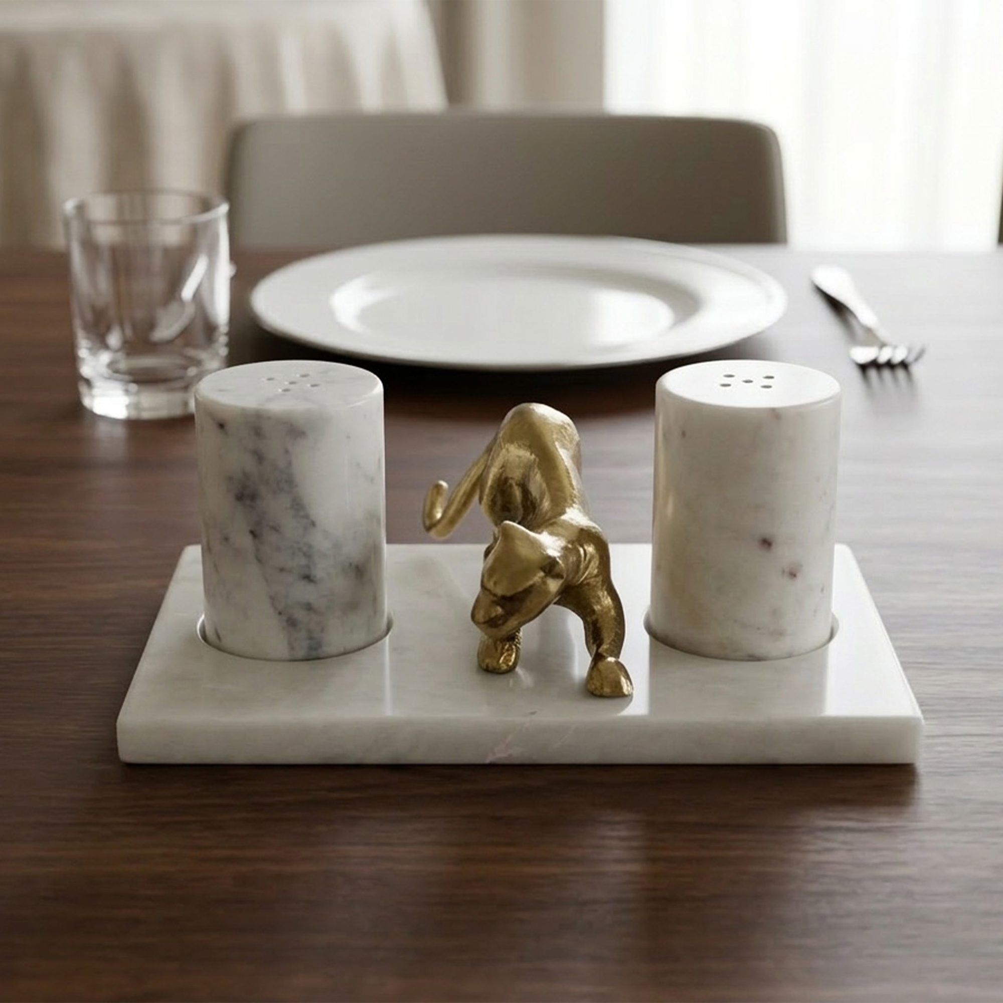 Feral Luxe - Handmade Marble Salt & Pepper Set