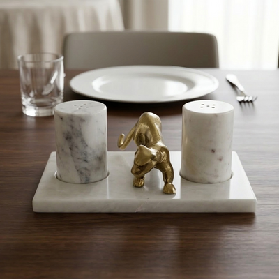 Feral Luxe - Handmade Marble Salt & Pepper Set