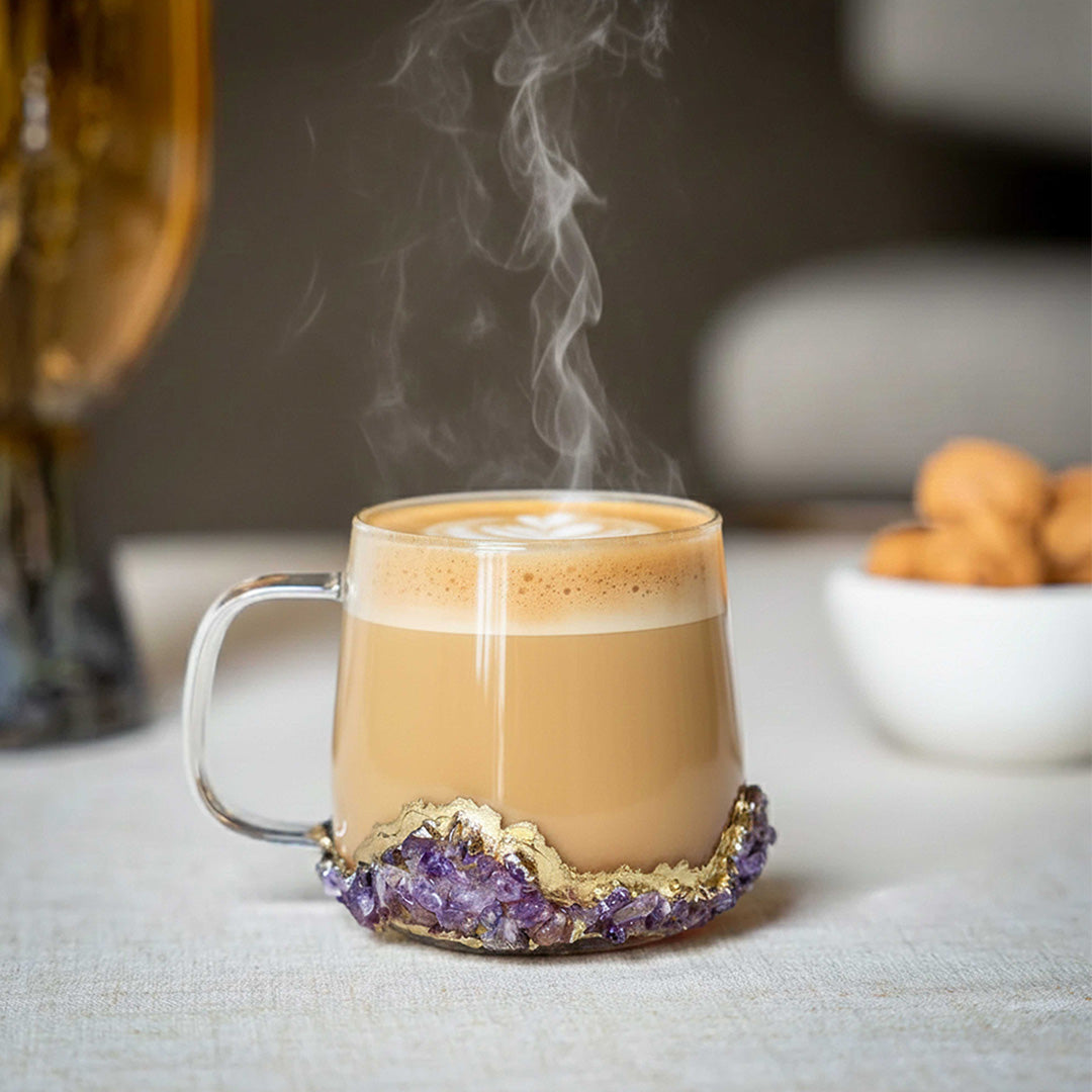 Amethyst Aura- Glass Mug
