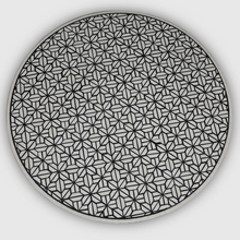 Ossein Iron New Center Table in Black & White Colour