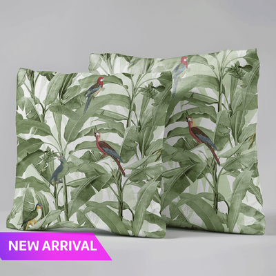 Aviary Paradise Velvet Cushion Cover - Set of 2