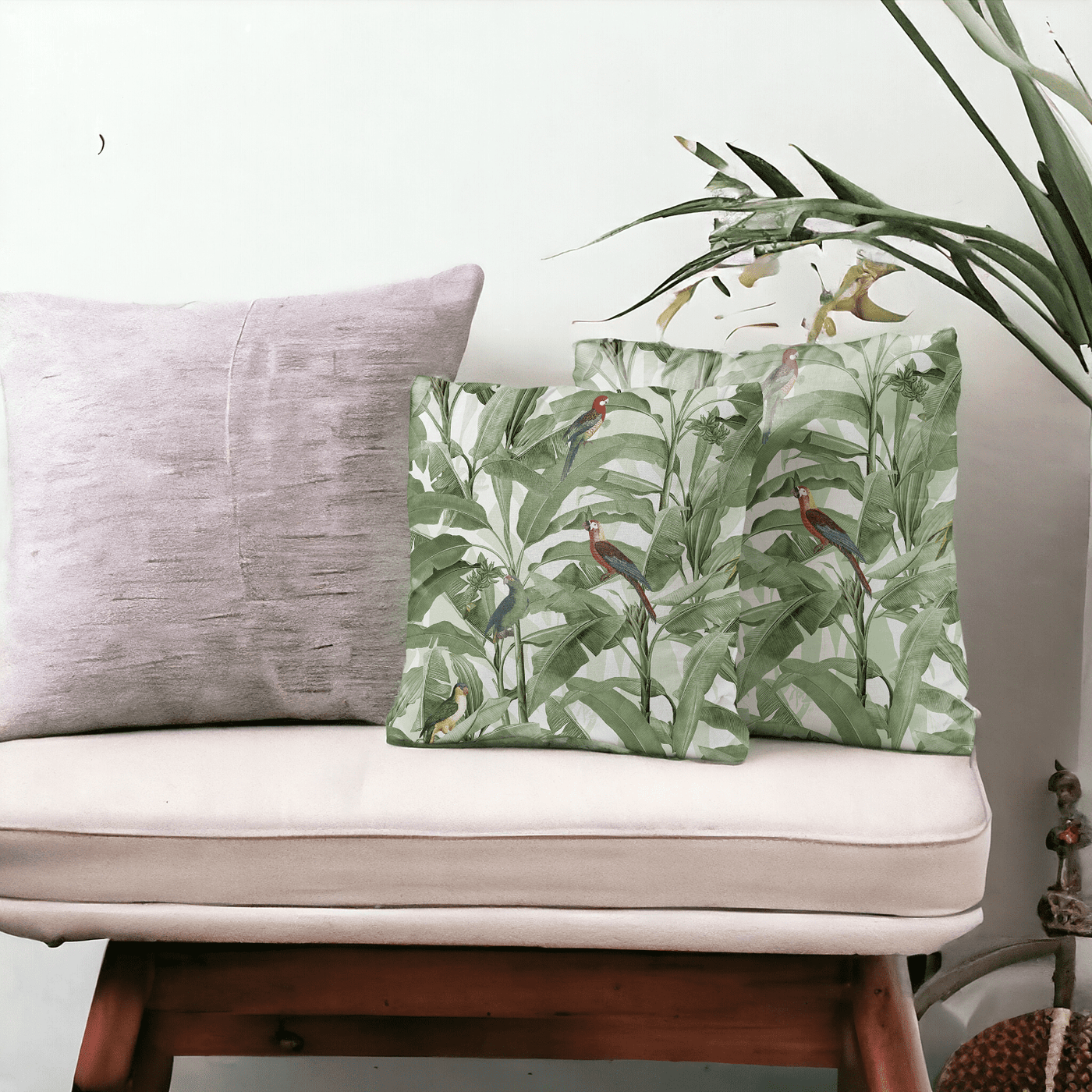 Aviary Paradise Velvet Cushion Cover - Set of 2