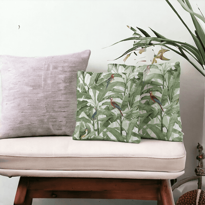 Aviary Paradise Velvet Cushion Cover - Set of 2