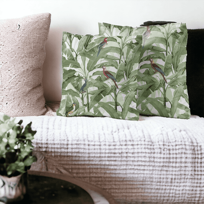 Aviary Paradise Velvet Cushion Cover - Set of 2
