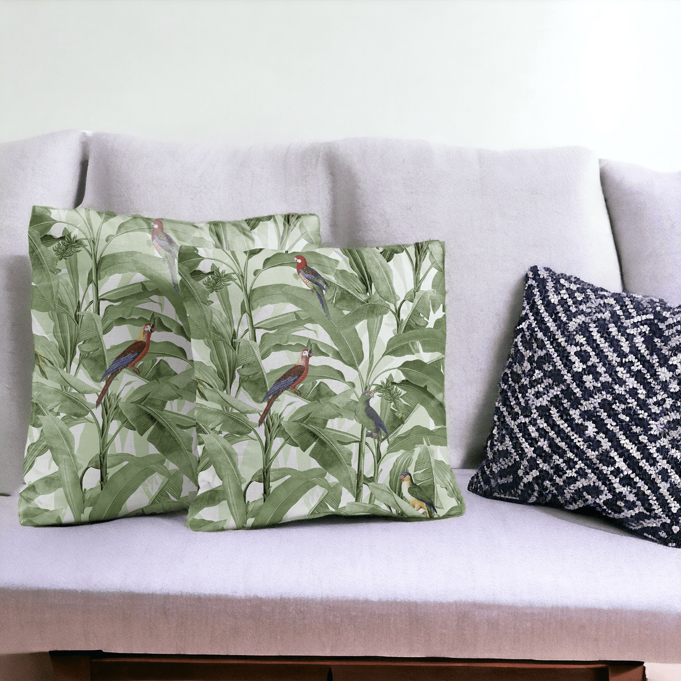 Aviary Paradise Velvet Cushion Cover - Set of 2