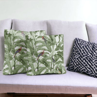 Aviary Paradise Velvet Cushion Cover - Set of 2