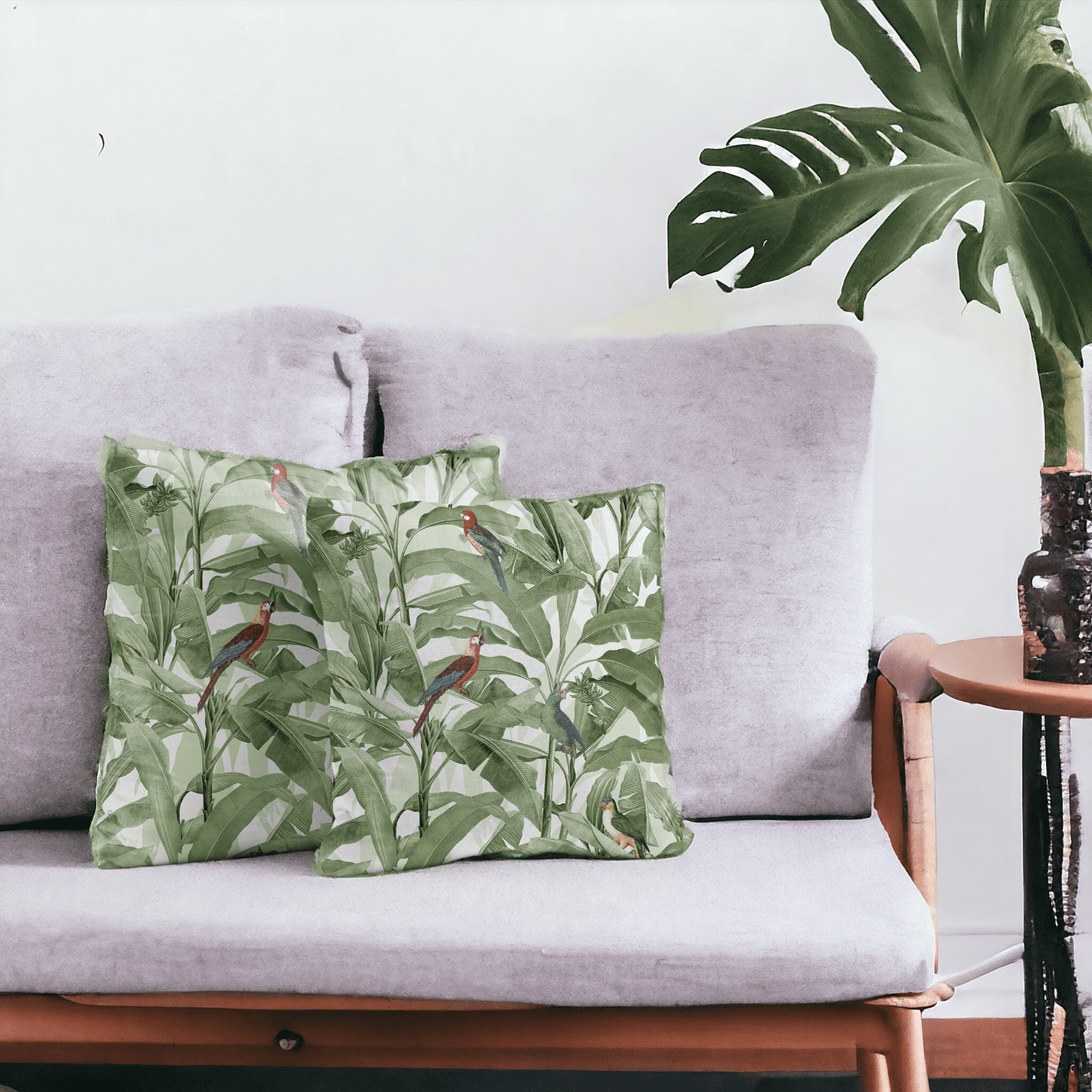 Aviary Paradise Velvet Cushion Cover - Set of 2